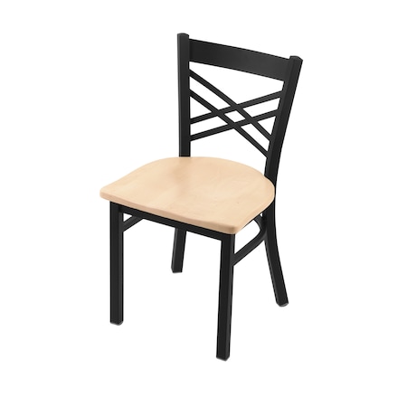 Holland Bar Stool Co 620 Catalina 18" Chair with Black Wrinkle Finish and Natural Maple Seat 62018BWNatMpl